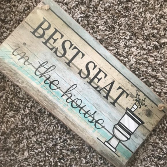 Farmhouse Bathroom Sign Funny Decorative Rustic Cottage Wooden Bath Wall Decor - Picture 2 of 10